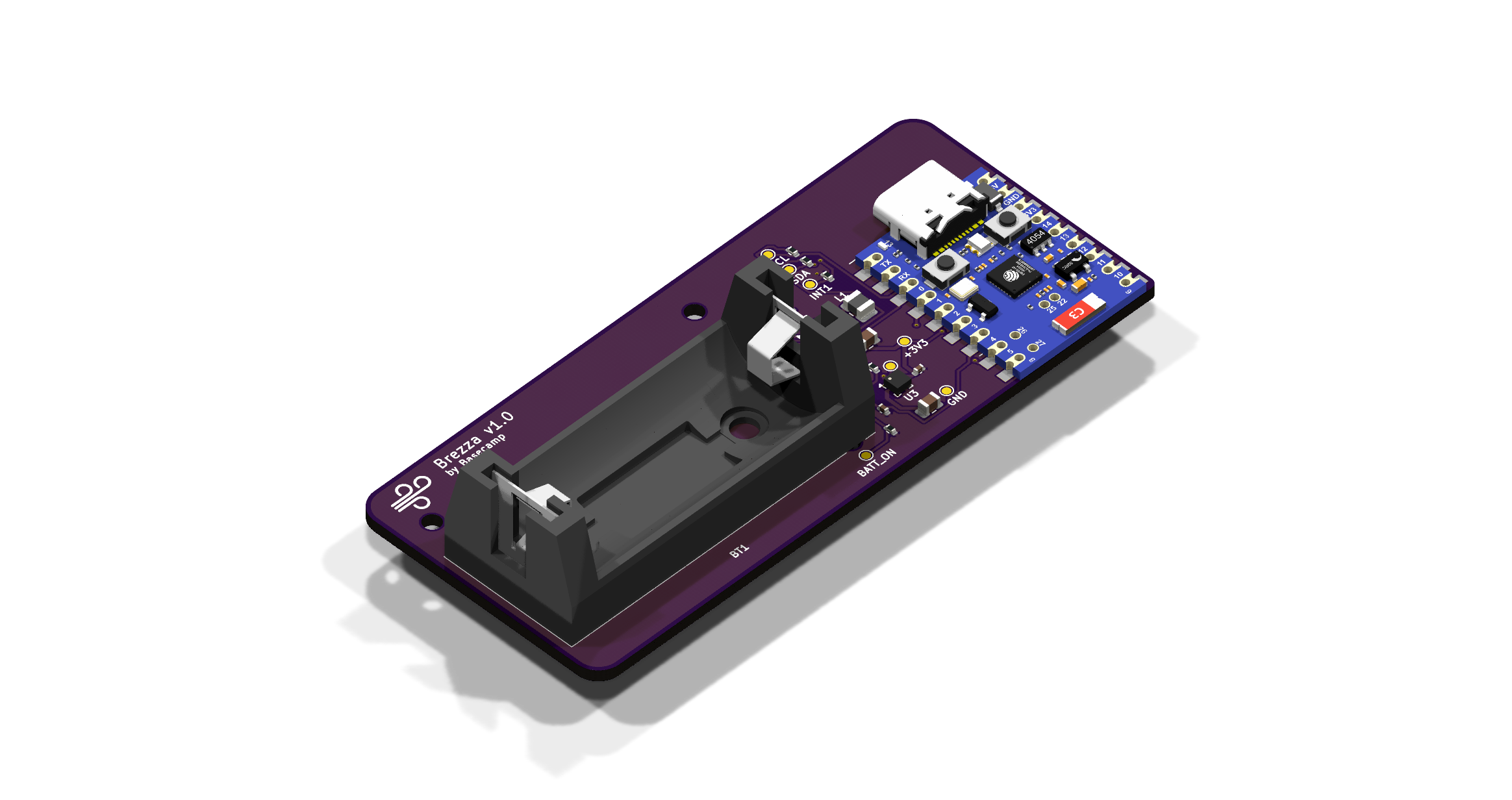 SuperMini board, 3D view