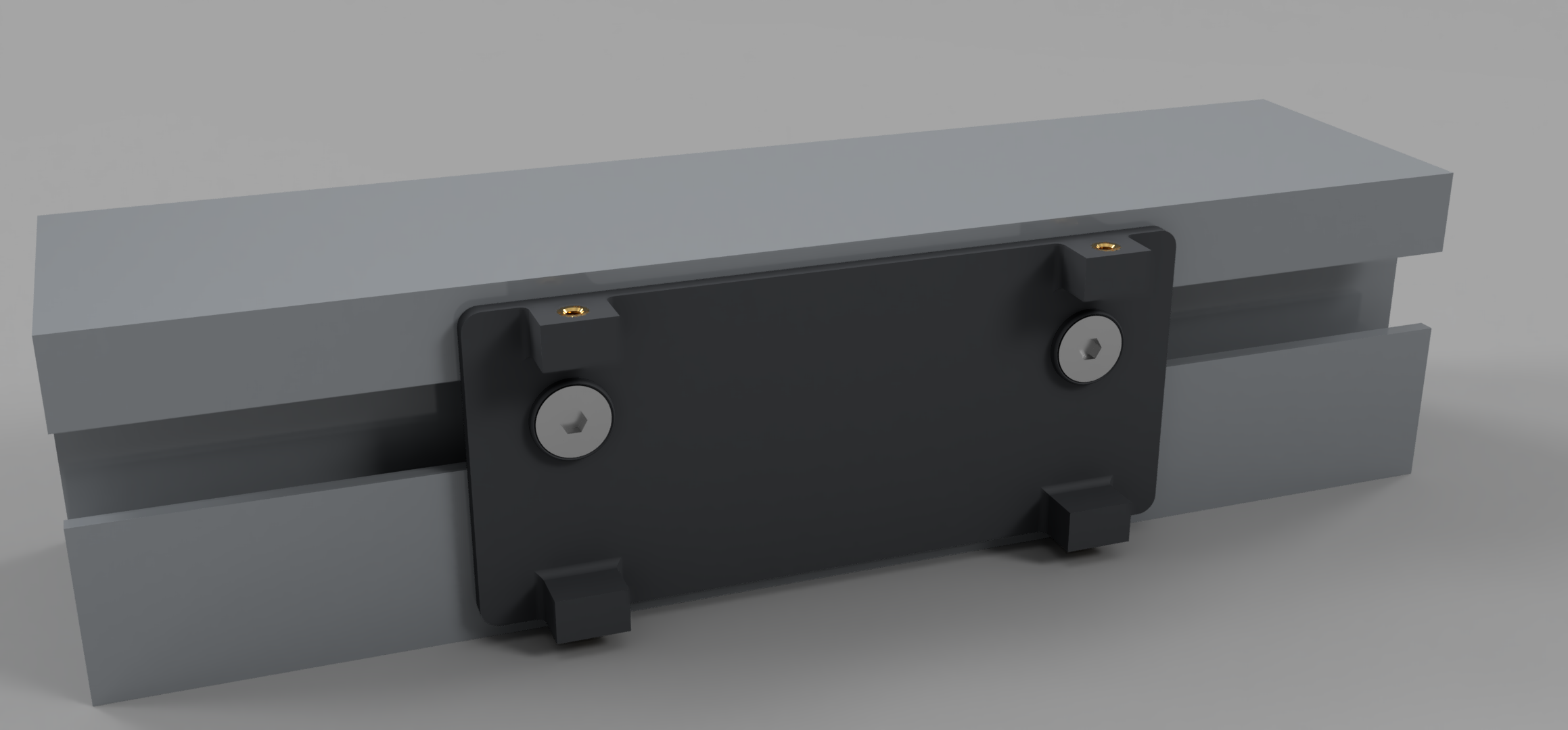 Base plate on the bar with the M4 screws